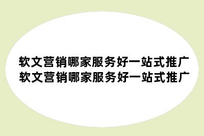 软文营销哪家服务好一站式推广 软文营销哪家服务好一站式推广